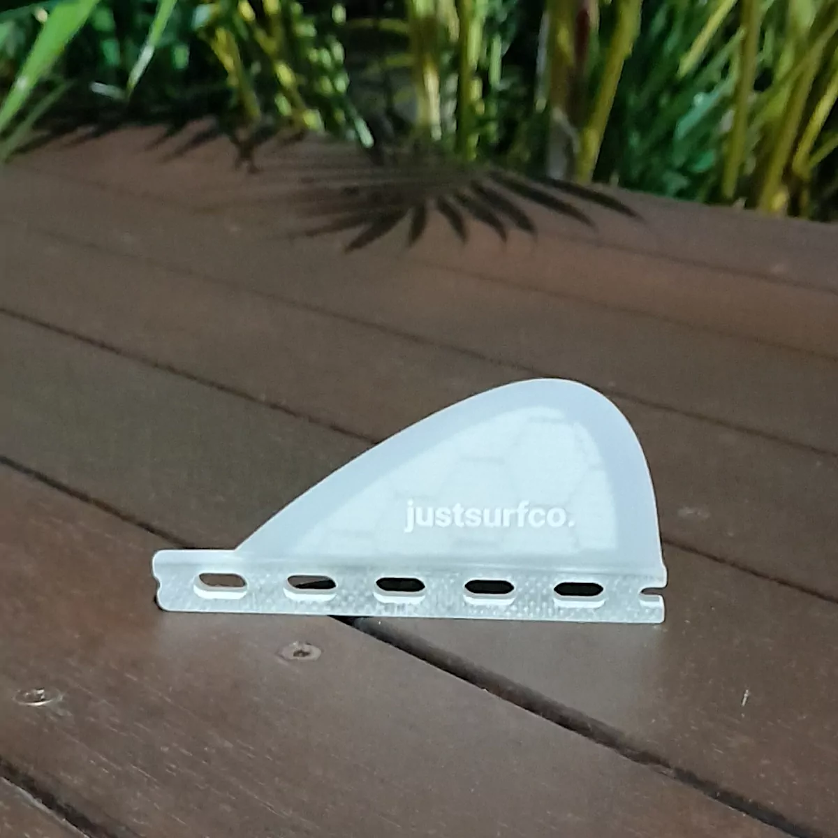 justsurfco. Single Tab Glass Foamcore Snub Fin White